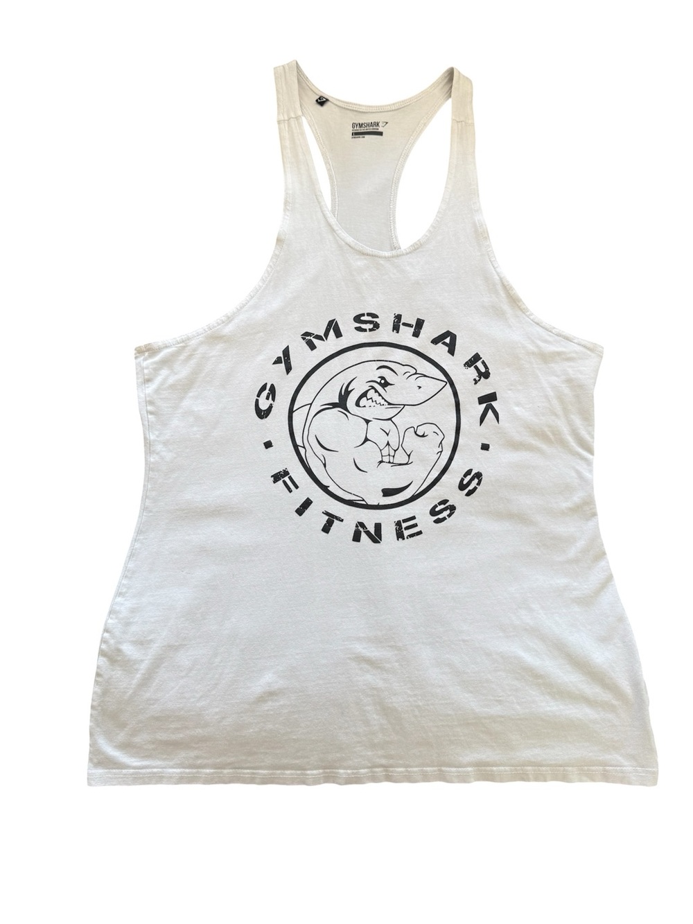 Gymshark White Tank with Black GymShark Logo